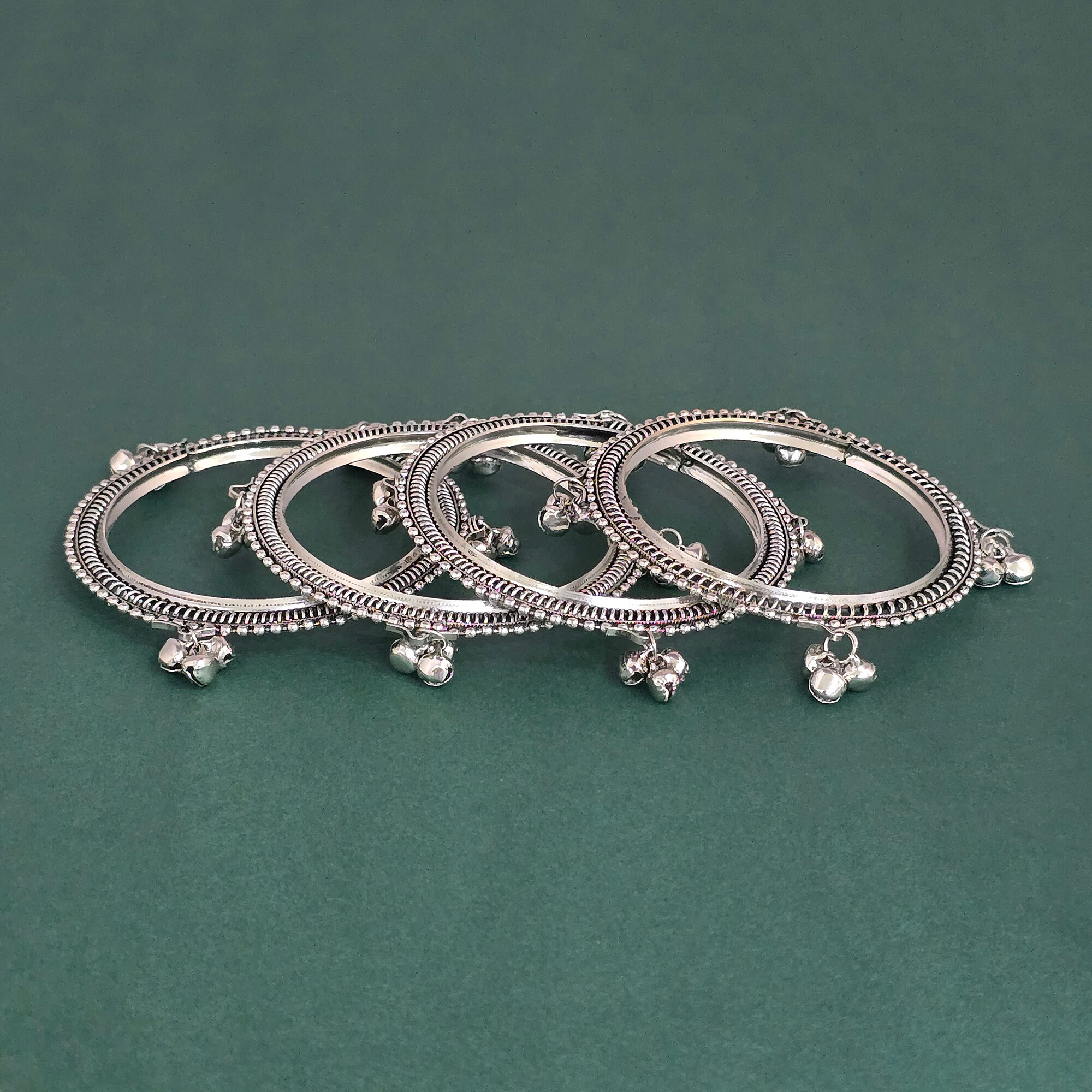 Classic Bangles With Oxidised Plating