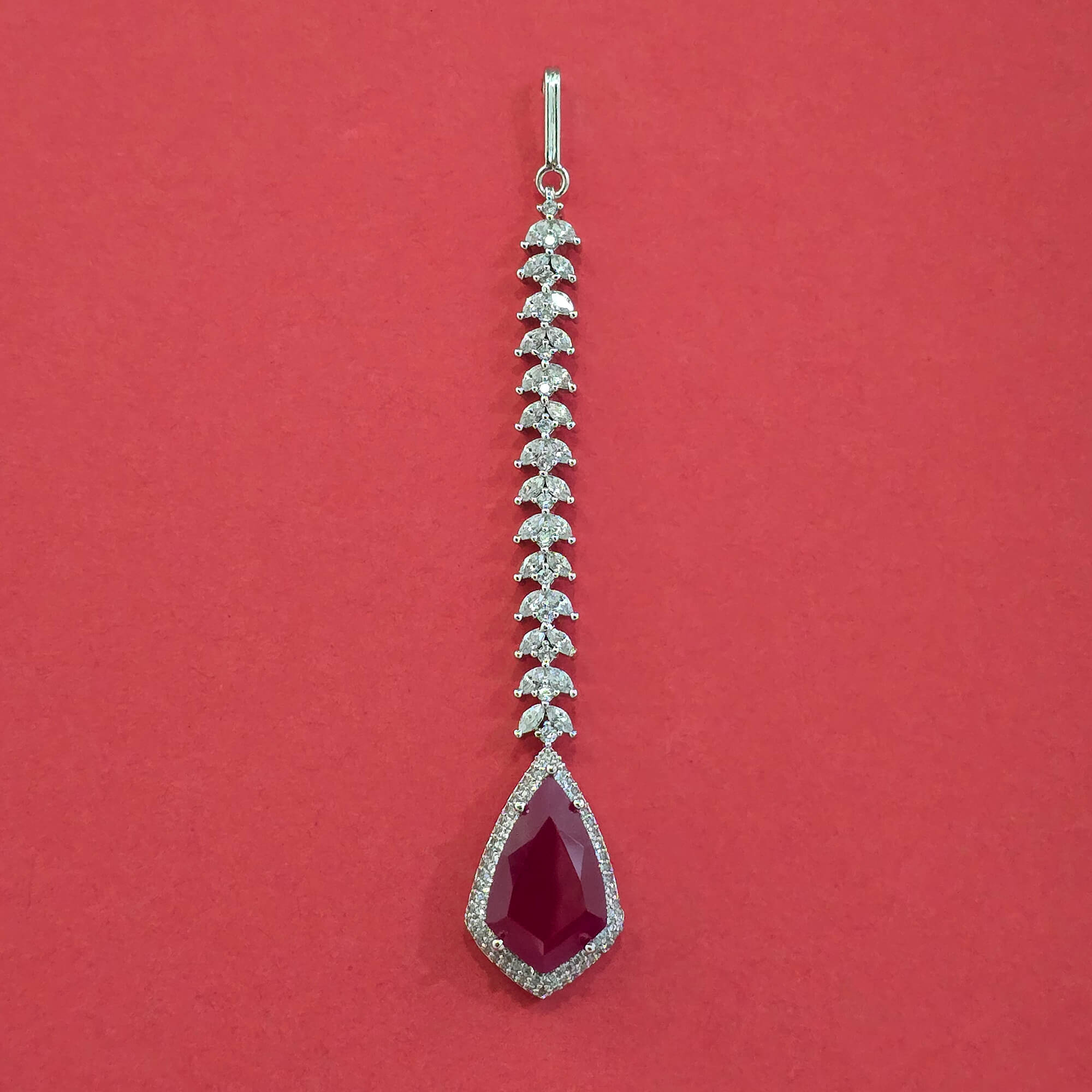 Cz Classic Tikka With Rhodium Plating