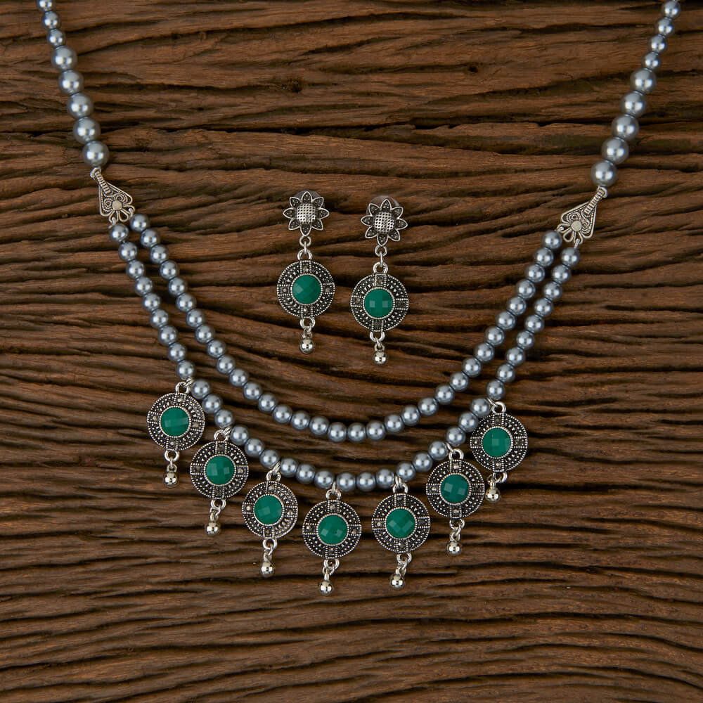 Delicate Necklace with Oxidised Plating