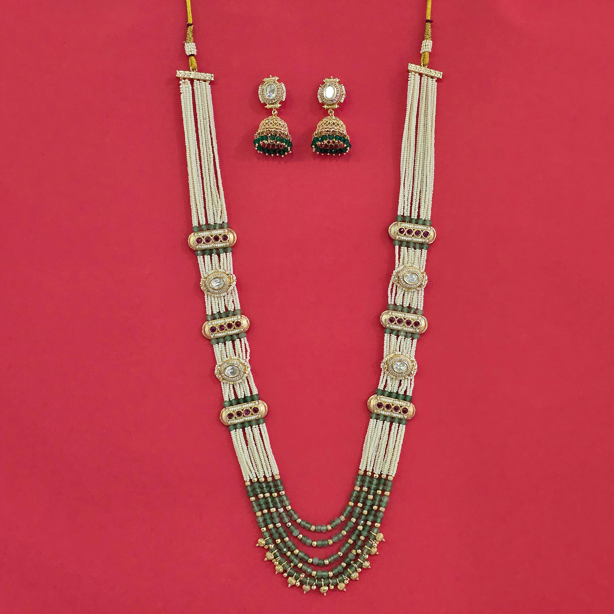 Kundan Moti Mala With Carat Plating